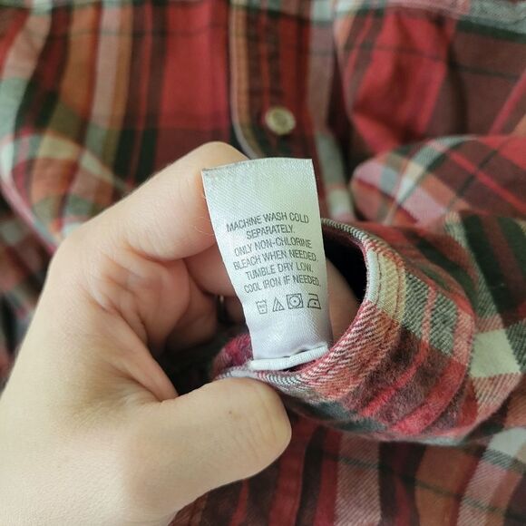 Ridgecut Toughwear Red and Green Plaid Flannel Shirt Men's Large - Picture 6 of 7